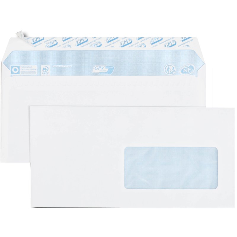 GPV enveloppes C5, blanc, fenêtre droite, 70 pièces